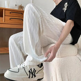 AIDASE  -  Men's Clothing Slim Straight Pants New Black White Casual Trendy Versatile Bad Boy Fashion Office Ready Trousers aidase-shop