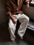 AIDASE  -  Breathable Ice Silk Ribbed Trousers Mens Summer New Casual Straight Pants Men Stylish Striped Textured Pants Old Money Aesthetic