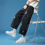 AIDASE  -  Work Pants for Men's Spring and Summer Trendy Brand Street-fried Wide-leg Pants Ins Hong Kong Style Versatile Nine-point Pants aidase-shop
