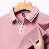 Aidase Perfect Men's V-neck Polo Shirt, Summer Short-Sleeved Top, Men's Advanced Clothes Suitable for Business and Leisure aidase-shop