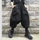 Aidase Harem Black Pants Women Baggy M-3XL Temper Big Pockets Unisex American Streetwear Teens Y2k Clothes Trousers Personal Pantalones