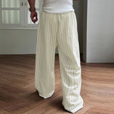 AIDASE  -  Men Striped Pants Drawstring Joggers Loose Casual Trousers Men Streetwear 2025 Fashion Leisure Male Long Pants S-5XL aidase-shop