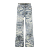 AIDASE  -  American Style Men Blue Straight Simple Basic Casual Trendy Blue Jeans Pants Four Season High Street Fashion Male Denim Trousers aidase-shop