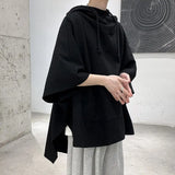 Aidase Fashion Irregular Batwing Sleeve Hoodies Sweatshirts Men Clothing 2025 Spring Summer Loose Casual Tops Asymmetrical Sweatshirts