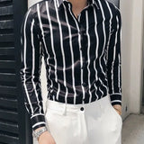 Aidase Man Shirt Formal Dress Oversize Shirts For Men Striped Office Luxury I Sale Elegant Slim Fit Cheap Things With Wholesale Xxl aidase-shop