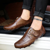 Aidase Crocodile Skin Loafer Shoes Men Genuine Leather Slip-on Moccasins Handmade Male Outdoor Casual Shoes Drive Walk Luxury Leisure aidase-shop