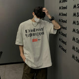 AIDASE  -  Korean Style Men's Crewneck Letter TShirt Short Sleeve Casual Baggy Short Sevee Tops Summer Streetwear Party Couple aidase-shop
