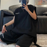 AIDASE  -  Sleeveless Sports Suit Men's Spring and Summer New Loose Trend Korean Couple Vest T-shirt Casual Two-piece Set aidase-shop