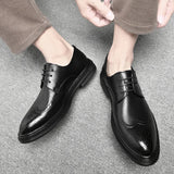 AIDASE  -  White Men's Dress Shoes Classic Formal Oxford Leather Office Shoes For Men High Quality Wedding Casual Business Brogues Shoe Man aidase-shop