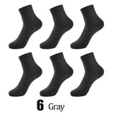 AIDASE  -  6 Pairs Men's 100% Cotton Socks Black White Gray Business Men Tube Socks Soft Breathable Spring Summer for Male Socks Plus Size aidase-shop