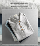 AIDASE  -  Mens Linen Short Sleeve Shirt Slim Fit Pullover Half Sleeve Retro Spring Summer Casual Breathable shirt Men's clothing aidase-shop