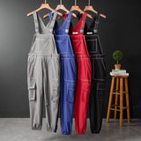 AIDASE  -  Men Joggers Bib Overalls Multi Pockets Cargo Pants Adjustable Suspenders Coveralls Summer Jumpsuits aidase-shop
