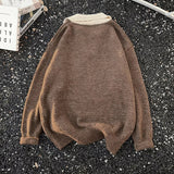 AIDASE  -  Spring Autumn New Casual Mens Sweater Polo Shirts Long Sleeve Patchwork Turn-down Collar Jumper Tops Men Knitting Sweaters aidase-shop