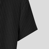 AIDASE  -  British Style V-neck Knitted T shirts Men Solid Business Pit Stripes Short Sleeved Tops Summer Fashion Versatile Kint  T-shirts aidase-shop