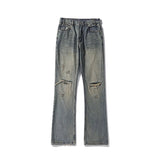 AIDASE  -  Summer New Fashion Men's Zipper Straight Pants Retro Trend Jeans Washed Loose Pants Trend Casual Clothing Blue Jeans aidase-shop