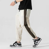 AIDASE  -  Men's Ice Silk Track Pants Striped Patchwork Quick Dry Joggers aidase-shop