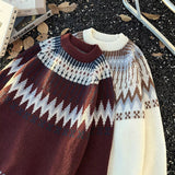 AIDASE  -  New Casual Mens Knitting Sweater Autumn Winter Daily Leisure Mens Knitted Jumper Tops Men Vintage Geometric Jacquard Sweaters aidase-shop