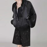 Aidase Mens Casual Satin Jacket Genderless 2024 Spring Summer New Fashion Thin Breathable Simple Soft Solid Color Jacket Unisex aidase-shop