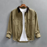 Aidase 110kg 100% Cotton Men Workwear Shirts 2024 Spring Summer Long Sleeve Retro Oversize Loose Blouses for Youth y2k Casual Male Tops aidase-shop