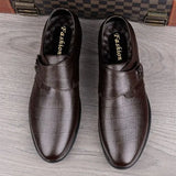 Aidase Social Shoe for Men Black Breathable In Summer Brown Dress Shoes Man Clothing High Quality Fashion Style Leather Casual 39 aidase-shop