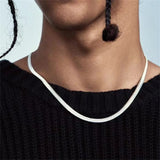 AIDASE  -  4mm Titanium Steel Flat Snake Chain Necklace For Men Women Hip Hop Party Jewelry Accessories Basic Chain Necklace aidase-shop