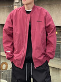 AIDASE  -  Japanese Loose Dropped Shoulder Baseball Jacket for Men's Spring Autumn Chest Letter Flight Jacket College Trendy Casual Coats aidase-shop