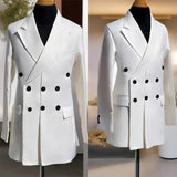 Aidase Fashion Autumn Men Long Jacket Peaked Lapel Three-Button Blazer Business Party Prom Custom Made Only Coat aidase-shop