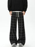 AIDASE  -  Spring Plaid Distressed Baggy Pants For Men Casual Sports Loose Straight-Leg Sweatpants High Street Fashion Y2K Trousers aidase-shop