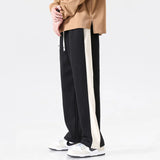 AIDASE  -  Fashion Summer Quick Drawing Loose Straight Pants Men Panelled Elastic Waist Sports Drawstring Pockets Casual Versatile Trousers aidase-shop