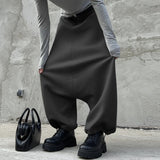AIDASE  -  Men Pants Solid Color Elastic Waist Joggers Loose Trousers Men Streetwear Fashion Casual Male Drop-crotch Pants S-5XL aidase-shop