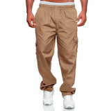 AIDASE  -  Spring Autumn New Fashion Cargo Pants Men Casual Multi Pocket Drawstring Trousers Loose Straight Tube Household All-match Pants aidase-shop