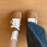 AIDASE  -  Woman Casual Sneakers Spring Fashion Round Toe Lace Up Platform Height Increase Flat Shoes Outdoor Trendy Versatile Chunky Flats aidase-shop
