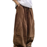AIDASE  -  Unsiex Wide Leg Pants Japanese Vintage Loose Pleated Cargo Pants For Men Women Casual Elastic Waist Cityboy Versatile Pants aidase-shop