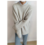 AIDASE  -  Laid-ba Twist Knit Sweater Thiened round Ne Casual Versatile Trendy for Men And Women Autumn Winter Comfortable Loose Fit aidase-shop