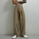 AIDASE  -  New Men's Cotton Linen Workwear Trousers Draped Wide Leg Pants Light Luxury Leisure Solid Straight Trousers Premium Sweatpants aidase-shop