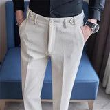 AIDASE  -  Men's Suit Pants, White Black Trousers, Gray Khaki Trousers, Men's Fashion Slim Fit Trousers, Size 28 29 30 31 32 33 34 36 aidase-shop