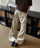 AIDASE  -  Men's Double Pleated Suit Pants Casual Loose Wide Leg Trousers Spring Autumn Cleanfit Soft Korean Old Money Style Drape Pants aidase-shop