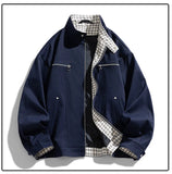 AIDASE  -  American Style Spring Autumn New Fashion Men's Spliced Casual Trendy Simple Basic Loose Stand Collar Long Sleeve Jackets Coats aidase-shop