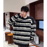 Aidase American Retro Striped Sweater Men Trendy Loose Slouchy High Street Fashion Kintted Harajuku Chic Handsome Warm Autumn Winter aidase-shop