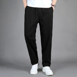 Aidase Men's Straight Cargo Trousers, Casual Pants, Monochromatic, Plus Size, M-6XL, Elastic Waist, 100% Cotton, Ninth Pants, 2024 New aidase-shop