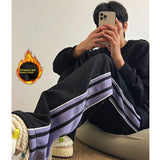 AIDASE  -  Trendy Youth Straight Leg Fce Lined Wide Leg Casual Pants Autumn Winter Hip Hop American Sle Long Trousers for Men aidase-shop