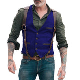 Aidase Herringbone Men's Vests Men Brown Waistcoat Vest Man Steampunk Jacket Striped Tweed V-neck Slim Fit Gilet Wedding Clothing aidase-shop