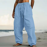 AIDASE  -  Men's Outdoor Fashion Casual Pants Beach Straight-leg Solid Color Comfortable aidase-shop
