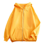 AIDASE  -  Unisex Hooded Sweatshirts Zippered Solid Color Sweatshirts Loose Trendy Couple Hoodie Jackets Hoodie for Men plus Size aidase-shop