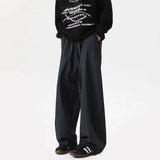 AIDASE  -  Men's Striped Wide Leg Pants High Waist Pleated Casual Trousers aidase-shop