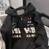 AIDASE  -  American High Street Vibe Racing Suit Hoodie Cardigan Men Women's Spring Autumn Oversized Hiphop Handsome Hooded Jacket aidase-shop