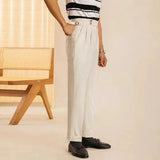 AIDASE  -  Men Naples Suit Pants High Waist Paris buckle Straight Trousers Spring Autumn Fashion Business Casual Korean Pants Streetwear aidase-shop
