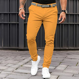 AIDASE  -  Men's Solid Color Skinny Pocket Zipper Business Casual Slim-Fit Pants aidase-shop