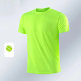 Aidase Men's Quick Dry Short Sleeve Gym Running Moisture Wicking Round Neck T-Shirt Training Exercise Gym Sport Shirt Tops aidase-shop