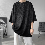 Aidase Summer Chic Fashion Holes T-Shirts For Men Clothing Short Sleeve O-Neck Loose Casual Solid Color Tee Shirt Homme Streetwear aidase-shop
